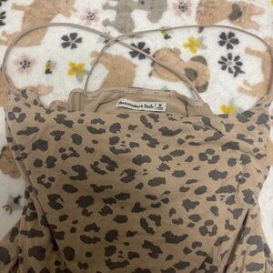 Abercrombie & Fitch Tan and Brown Animal Print Top